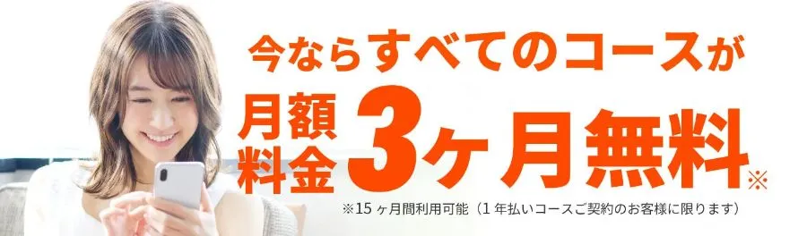月額料金が3ヶ月間無料になります!