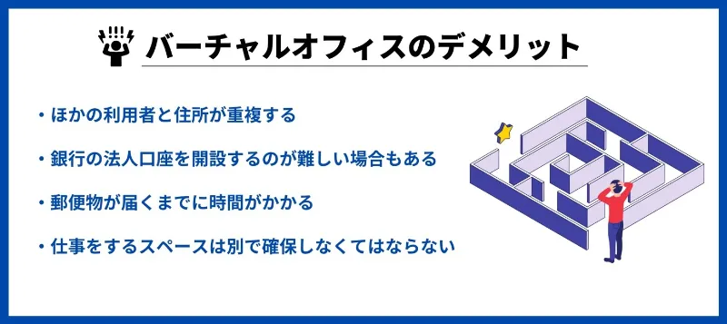 バーチャルオフィスのデメリット