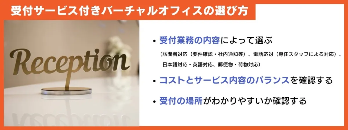 受付サービス付きバーチャルオフィスの選び方